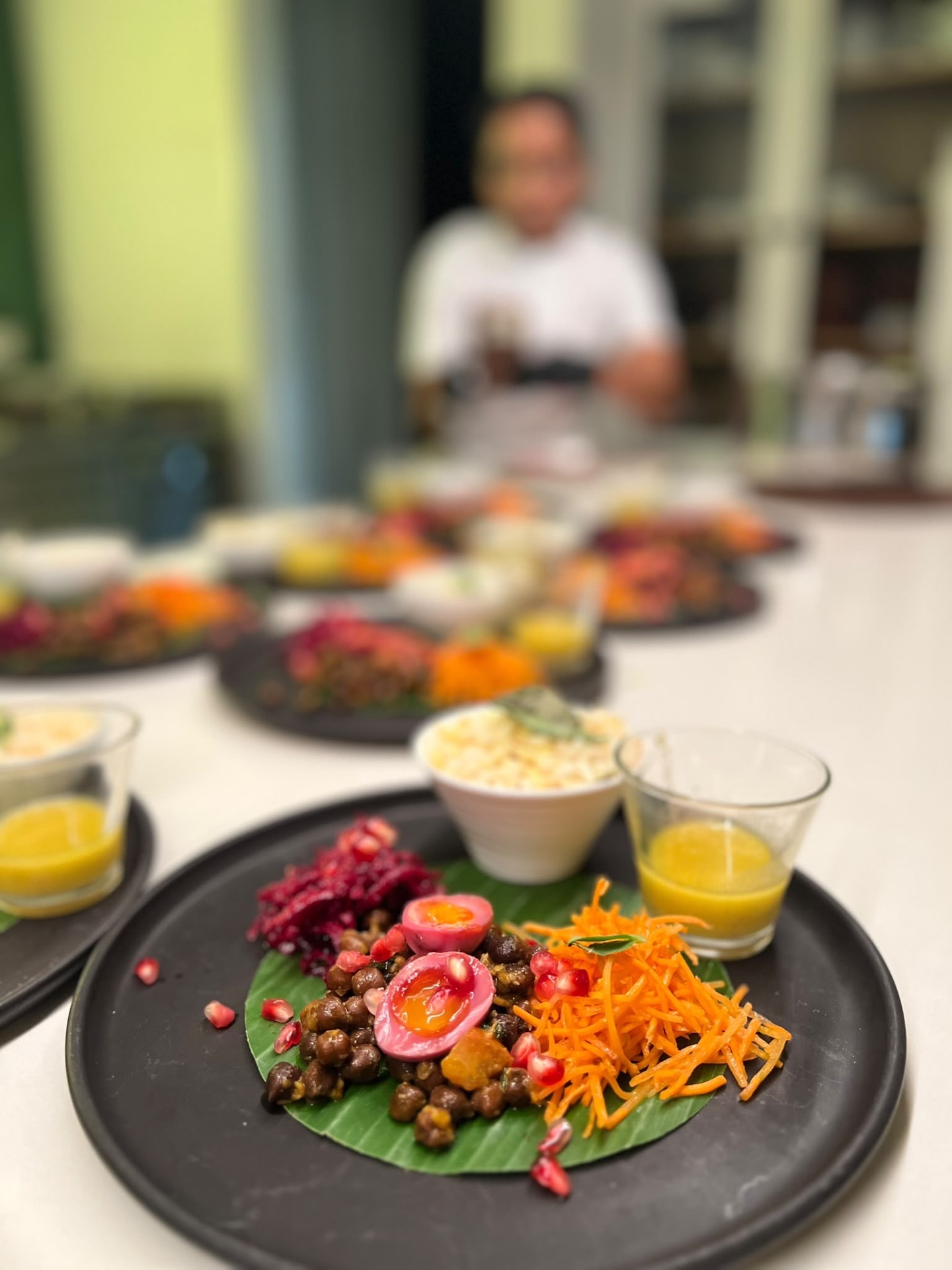 Plated dishes at a supper club
